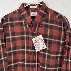 Bay Area Traders Button Down Flannel Shirt Mens Size LT Large Tall Red Plaid NWT